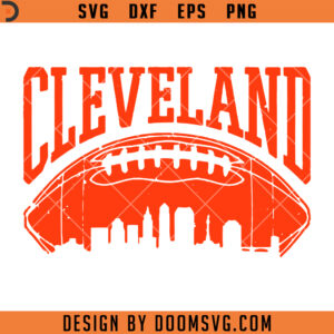 Cleveland Football SVG, Ohio CLE Skyline Brown Sport SVG