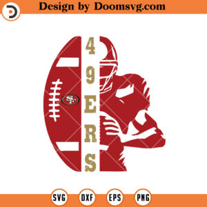 49ers Half Ball Name SVG, San Francisco 49ers SVG, NFL Football Name SVG Files For Cricut