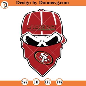 49ers Skull Wearing Mask SVG, San Francisco 49ers SVG, NFL Football Team SVG Files For Cricut