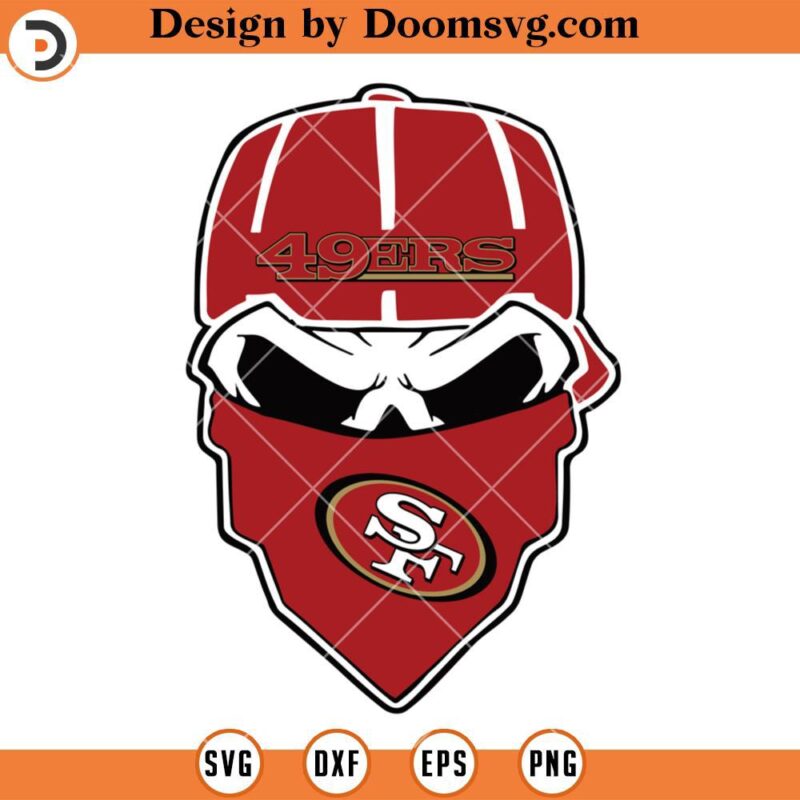 49ers Skull Wearing Mask SVG, San Francisco 49ers SVG, NFL Football ...