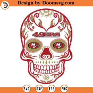 49ers Sugar Skull SVG, San Francisco 49ers SVG, NFL Football Team SVG Files For Cricut