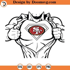 49ers Superhero SVG, San Francisco 49ers SVG, NFL Football Team SVG Files For Cricut