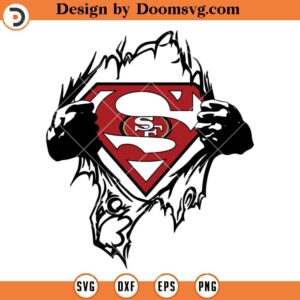 49ers Superhero SVG, San Francisco 49ers Love SVG, NFL Football Team SVG Files For Cricut