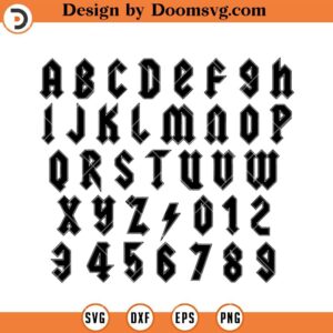 ACDC Alphabet SVG, Rock Font SVG, Rock Band Music SVG