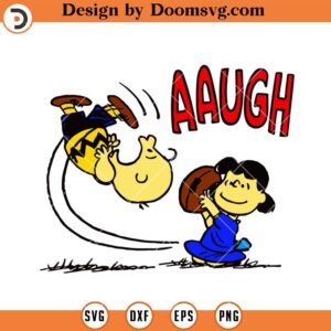 Aaugh Charlie Brown Violet Football SVG, Funny Football Snoopy SVG