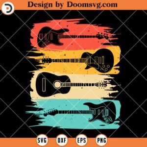 Acoustic Electric Guitar SVG, Guitar Music, Music Band SVG