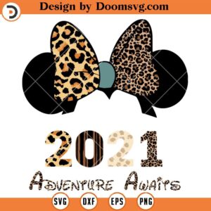 Adventure Awaits 2023 Leopard SVG, Custom Name and Date