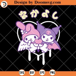 Aesthetic Melody And Kuromi SVG, Valentine SVG