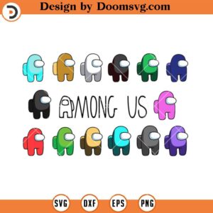 Among Us Characters Colour SVG, Among US SVG