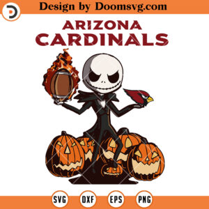 Arizona Cardinals Jack Skellington SVG, NFL Football Team Halloween SVG Files For Cricut