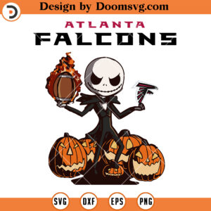 Atlanta Falcons Jack Skellington SVG, Halloween NFL Football Team SVG Files For Cricut