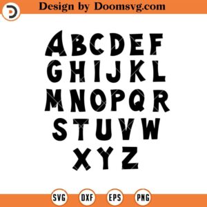 Baby Shark Font SVG, Cartoon Alphabet for Kids SVG