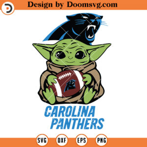 Baby Yoda Carolina Panthers SVG, Football Team SVG Files For Cricut