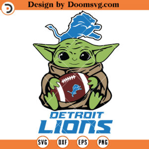 Baby Yoda Detroit Lions SVG, Football Team SVG Files For Cricut