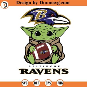 Baby Yoda Star Wars Baltimore Ravens SVG, Baltimore Ravens SVG, NFL Football Team SVG File