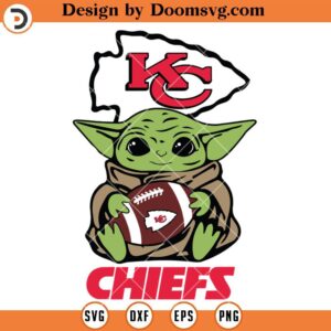 Baby Yoda Star Wars Kansas City Chiefs SVG, Kansas City Chiefs SVG, NFL Football Team SVG Files For Cricut