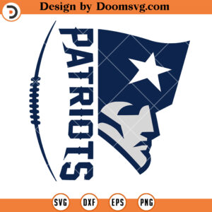 New England Patriots SVG, Ball Half Patriots SVG, Football Team SVG Files For Cricut