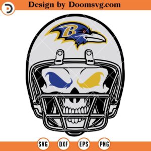 Baltimore Ravens Skull With Helmet SVG, Baltimore Ravens SVG, NFL Football Team SVG Files For Cricut