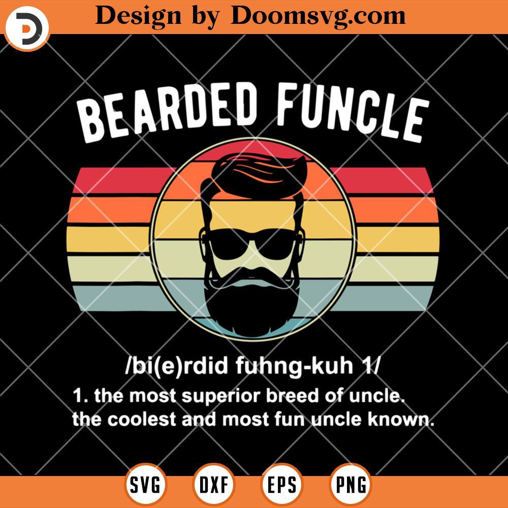 Bearded Funcle Definition SVG, Bearded Dad SVG, Beard SVG - Doomsvg