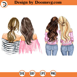 Friends PNG, Bff PNG, Beautiful Couple Girl Long Blond Hair PNG