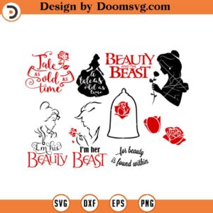 Beauty And The Beast Bundle SVG, Belle SVG Files For Cricut