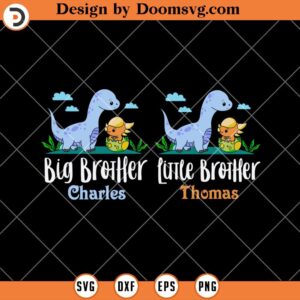 Big Brother Little Brother SVG, Cute Dinosaur Boys SVG, Family SVG