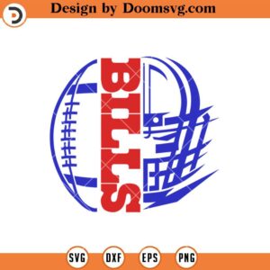 Buffalo Bills SVG, Bills Half Ball Logo SVG, NFL Football SVG