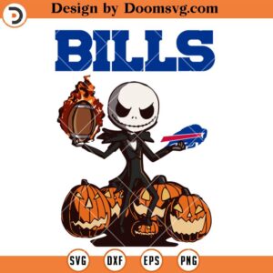Buffalo Bills SVG, Bills Jack Skellington SVG, Halloween SVG, NFL Football Team SVG