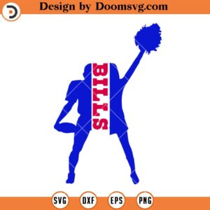 Buffalo Bills SVG, Bills Player And Cheerleader SVG, NFL Football SVG, Cheer Girl SVG