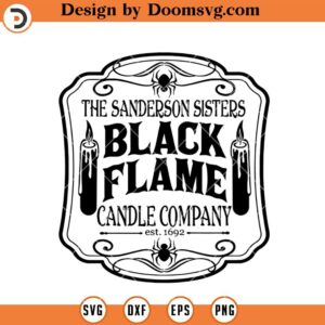 Black Flame Candle SVG, Hocus Pocus Halloween SVG