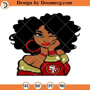 Black Girl 49ers SVG, San Francisco 49ers SVG, NFL Football Team SVG Files For Cricut