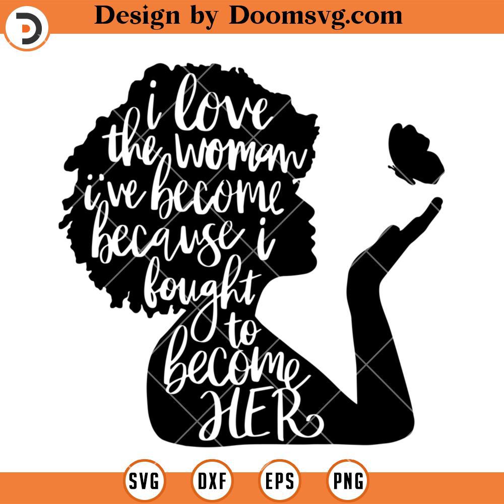 Black Girl Silhouette SVG, Melanin SVG, Afro Woman SVG - Doomsvg