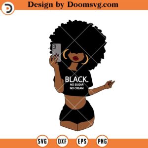 Black Girl With Phone SVG, Black Girl SVG, Afro Woman SVG