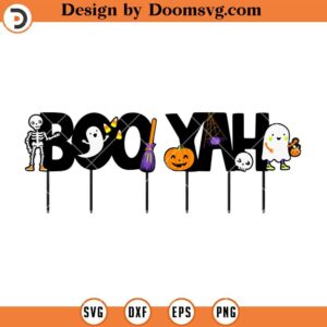 Boo Yah Halloween SVG, Ghost Boo Halloween SVG, Cute Halloween SVG