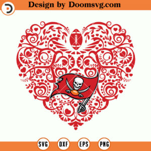 Tampa Bay Buccaneers SVG, Buccaneers Love Heart Valentine SVG, NFL Football Team SVG