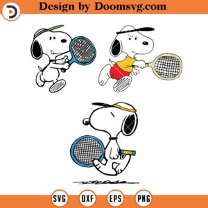 Bundle Snoopy Playing Tennis SVG, Tennis Snoopy SVG Files For Cricut