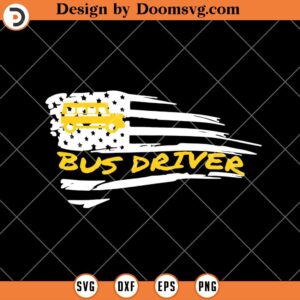 Bus Driver Flag SVG, School Bus US Flag Men SVG