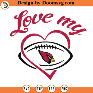 St Louis Cardinals SVG, Cardinals Love Heart SVG, Cardinals Logo Team NFL Football SVG