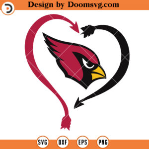St Louis Cardinals SVG, Cardinals Love Heart SVG, Cardinals Logo Team NFL Football SVG