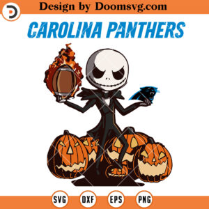 Carolina Panthers Jack Skellington SVG, Panthers Halloween SVG Files For Cricut