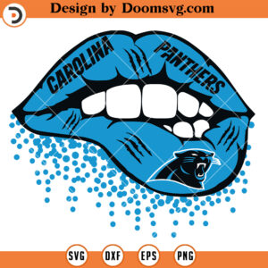 Carolina Panthers Sexy Lips SVG, Panthers NFL Football Team SVG Files For Cricut