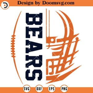 Chicago Bears Ball Name SVG, Chicago Bears SVG, NFL Football Team SVG Files