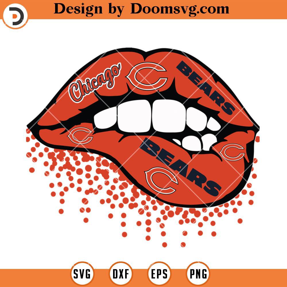 Chicago Bears Dripping Lips SVG, Chicago Bears SVG, NFL Football Team ...