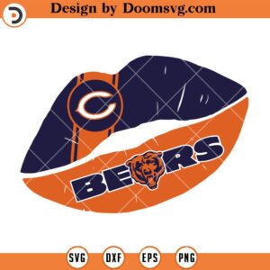 Chicago Bears Lips Logo SVG, Chicago Bears SVG, NFL Football Logo Team SVG Files