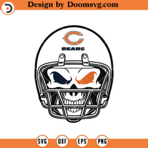 Chicago Bears Skull Helmet SVG, Chicago Bears SVG, NFL Football Team SVG Files