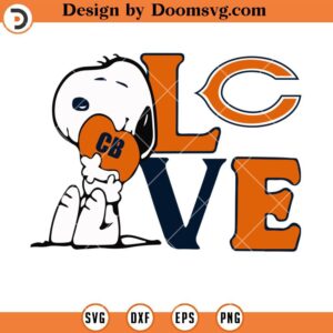 Chicago Bears Snoopy SVG, Chicago Bears SVG, NFL Football Logo Team SVG Files