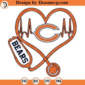 Chicago Bears Stethoscope SVG, Chicago Bears SVG, NFL Football Team SVG Files