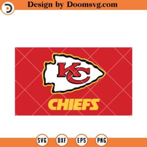 Chiefs Logo Flag SVG, Kansas City Chiefs SVG, NFL Football Team SVG Files For Cricut