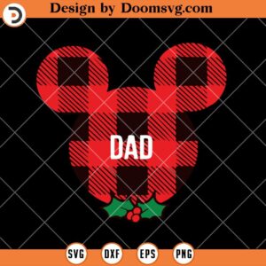 Mickey Dad SVG, Christmas Dad Red Plaid SVG