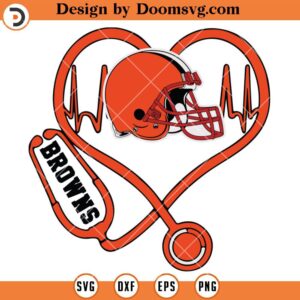 Cleveland Browns Stethoscope SVG, Cleveland Browns SVG, NFL Football Logo Team Sport SVG